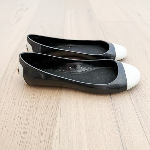 Kate Spade Jelly Flats in Black White Womens Size 6 - Picture 6 of 8